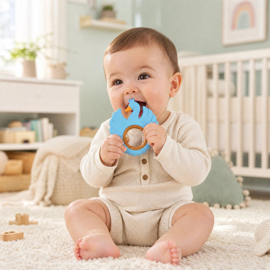 Crown Swan Teether - Blue