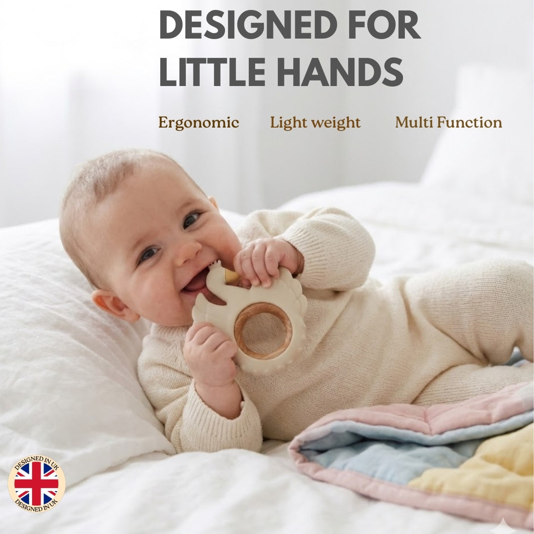 Crown Swan Teether - Beige