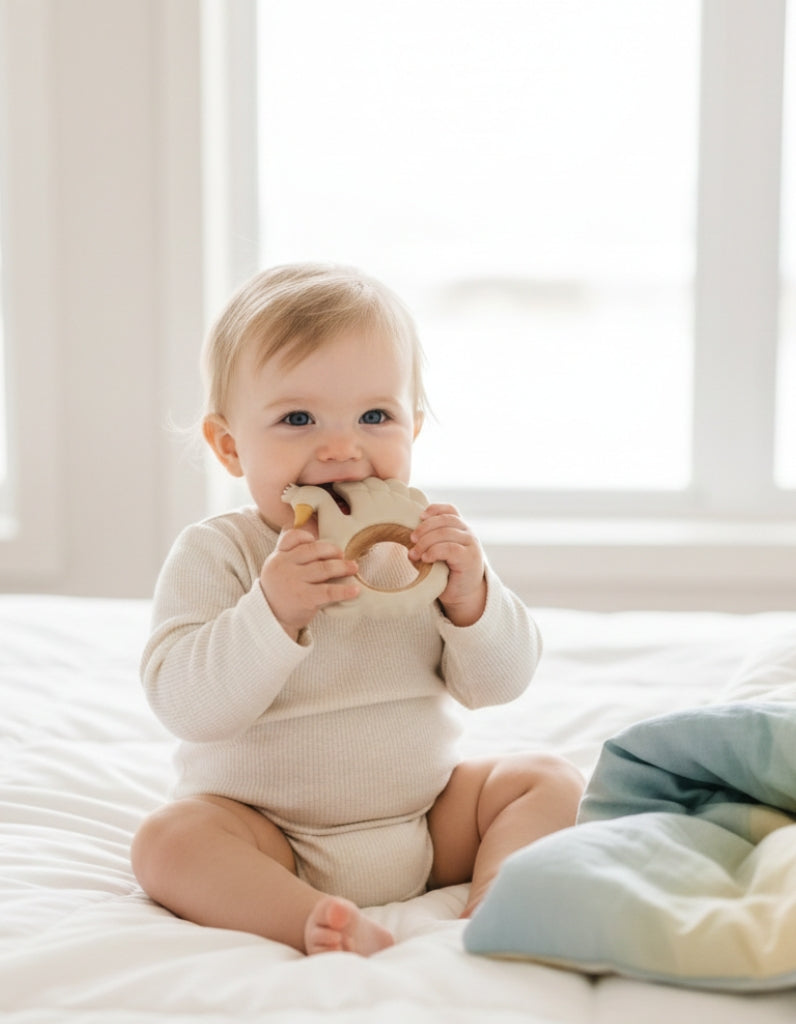 Crown Swan Teether - Beige