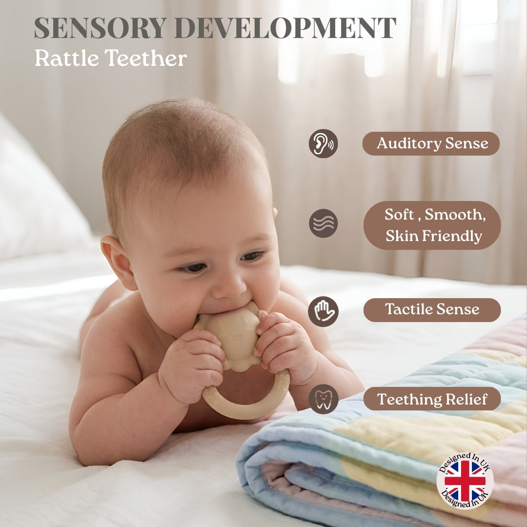 Mighty Lion Rattle Teether - Beige