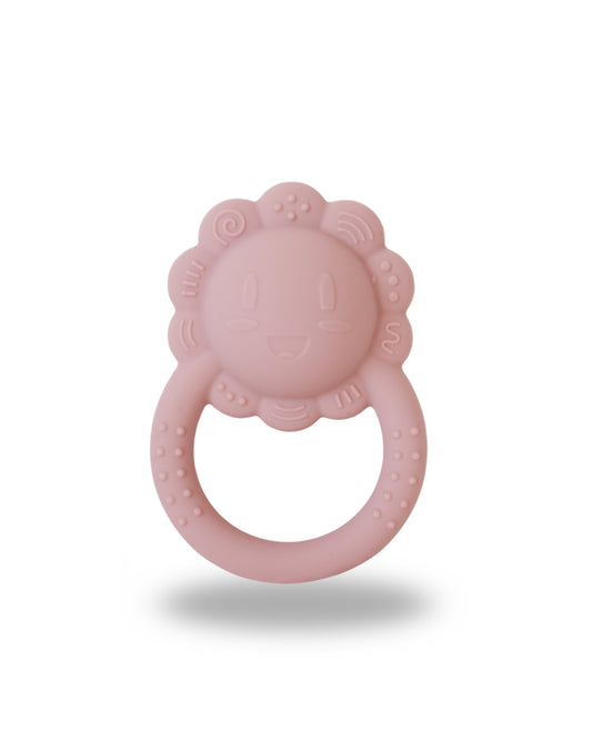 Mighty Lion Rattle Teether - Pink