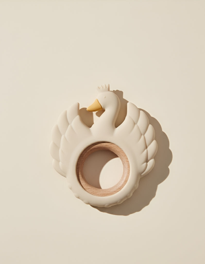 Crown Swan Teether - Beige