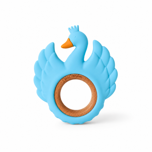 Crown Swan Teether - Blue