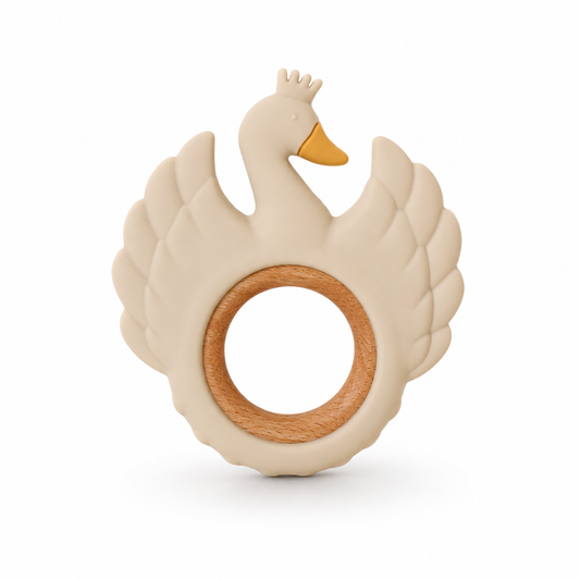 Crown Swan Teether - Beige