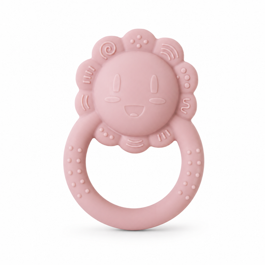 Mighty Lion Rattle Teether - Pink